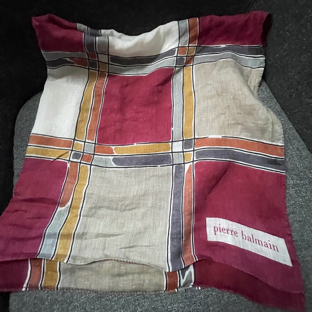 VTG PIERRE BALMAIN Scarf Cotton - French Design